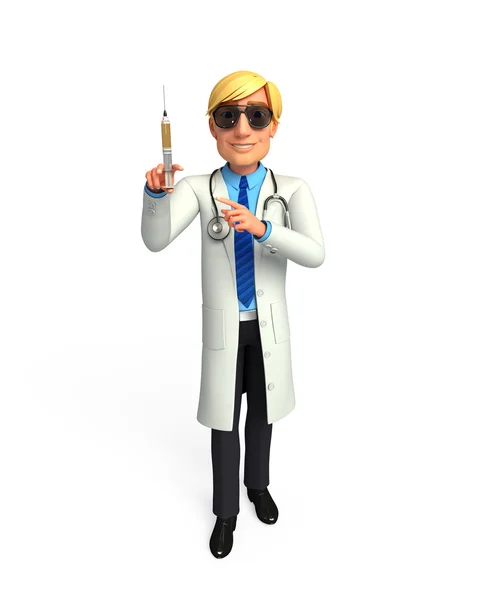 Arzt mit Spritze — Stockfoto