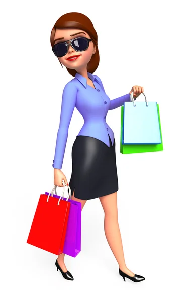 Mujer de negocios con bolsa de compras — Foto de Stock