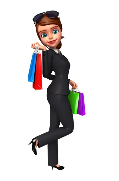 Donna d'affari con shopping bag — Foto Stock