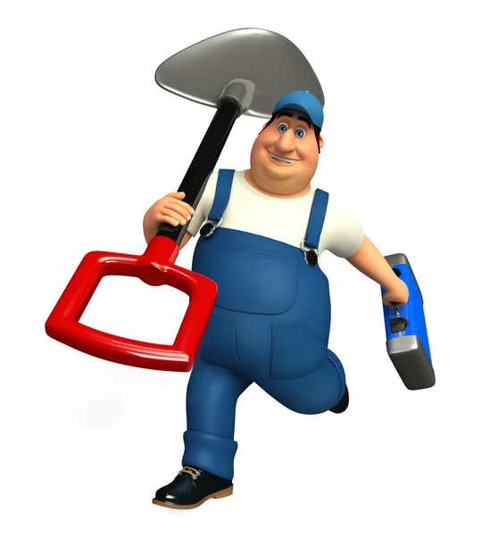 Mechanic with hammer and wrench — Stock Photo, Image