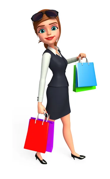 Business woman with shopping bag — Stock Photo, Image