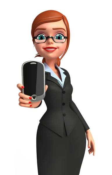 Business woman with mobile — Stock Photo, Image