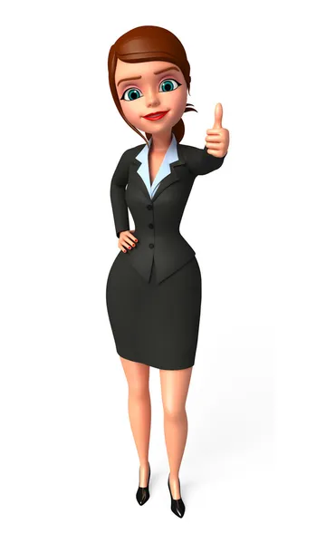 Business woman, thumbs up — Stock Photo, Image