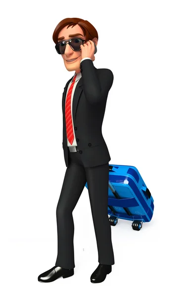 Business man with traveling bag — Stock Photo, Image