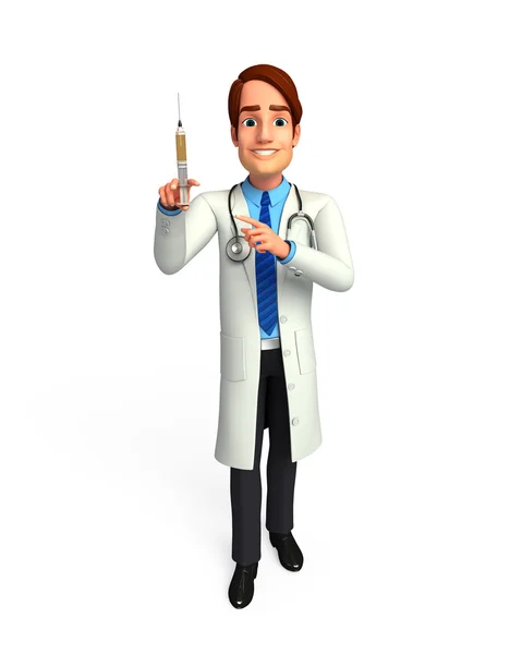 Doctor with injection — Stock Photo, Image