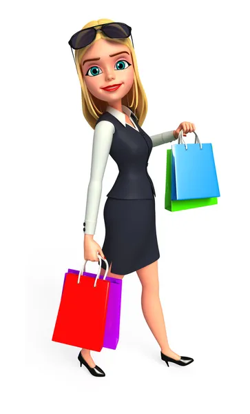 Donna d'affari con shopping bag — Foto Stock