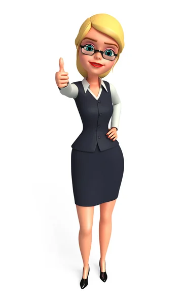 Mujer de negocios, pulgares arriba — Foto de Stock