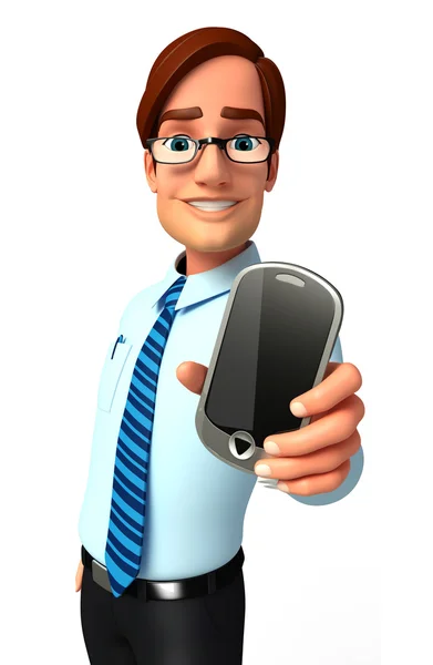 Illustration of Business man with mobile — Stock Photo, Image