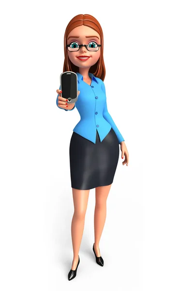 Business woman with mobile — Stock Photo, Image