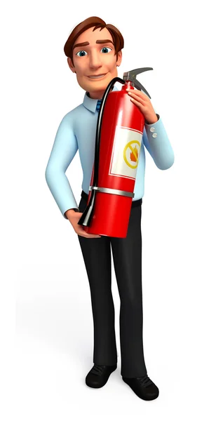 Service man met brandblusser — Stockfoto