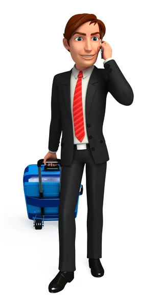 Business man with traveling bag — Stock Photo, Image