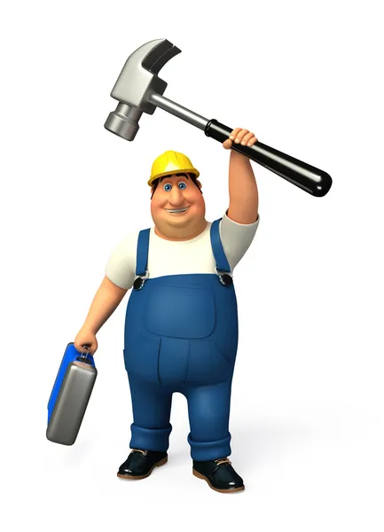 Klempner mit Hammer — Stockfoto