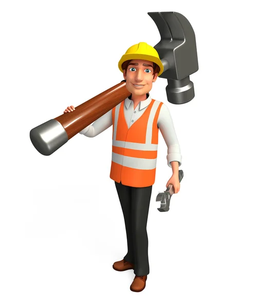 Worker with hammer — Stock Photo, Image