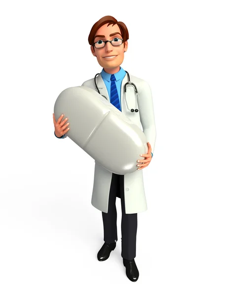 Young Doctor with medicine pill — Stock Photo, Image