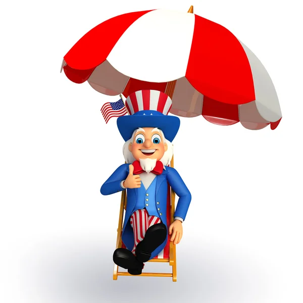 Uncle sam showing thumbs up — Stock Photo, Image