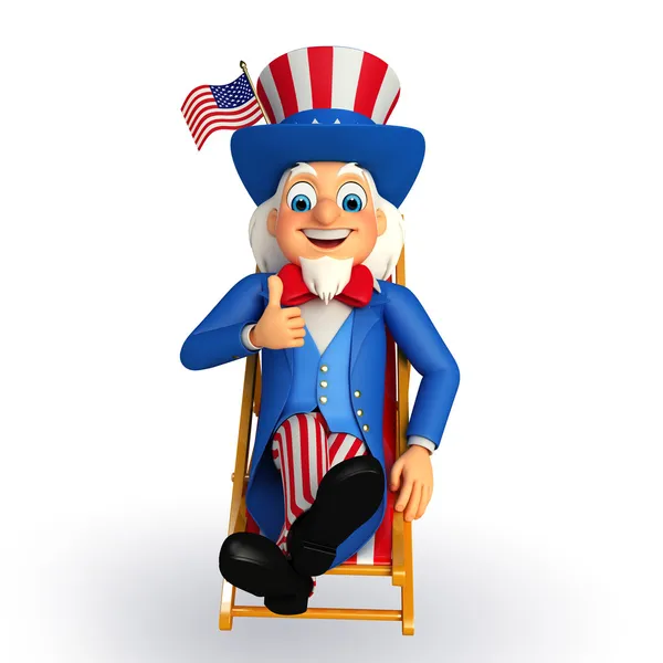 Uncle sam showing thumbs up — Stock Photo, Image