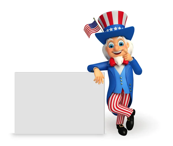 Uncle sam med tecken — Stockfoto