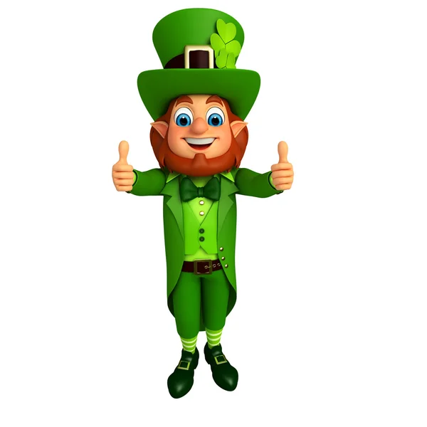 Leprecauno con segno di buona fortuna — Foto Stock