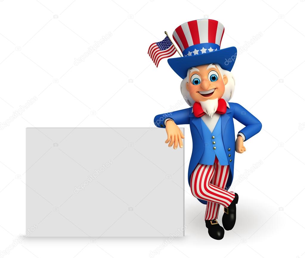 Uncle sam with sign