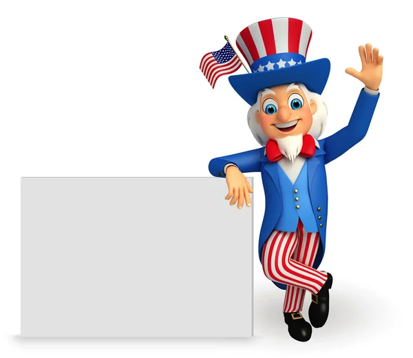 Uncle sam med tecken — Stockfoto