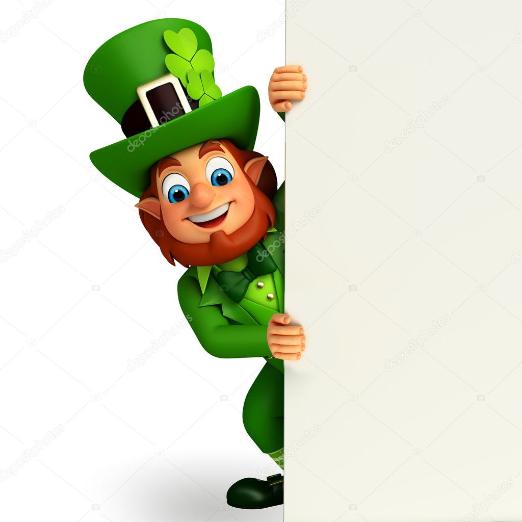 Leprechaun with signs
