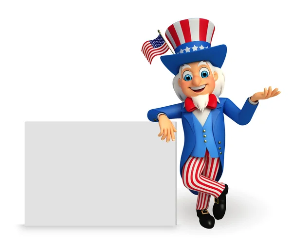 Uncle sam with sign — Stock Photo, Image