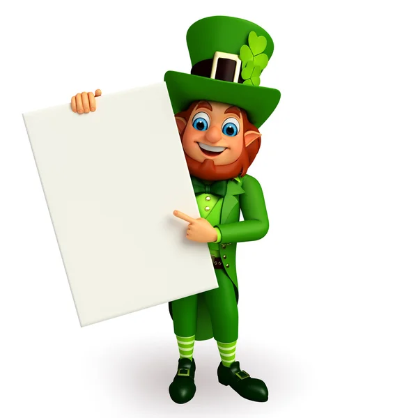 Leprechaun with signs — Stock Photo, Image