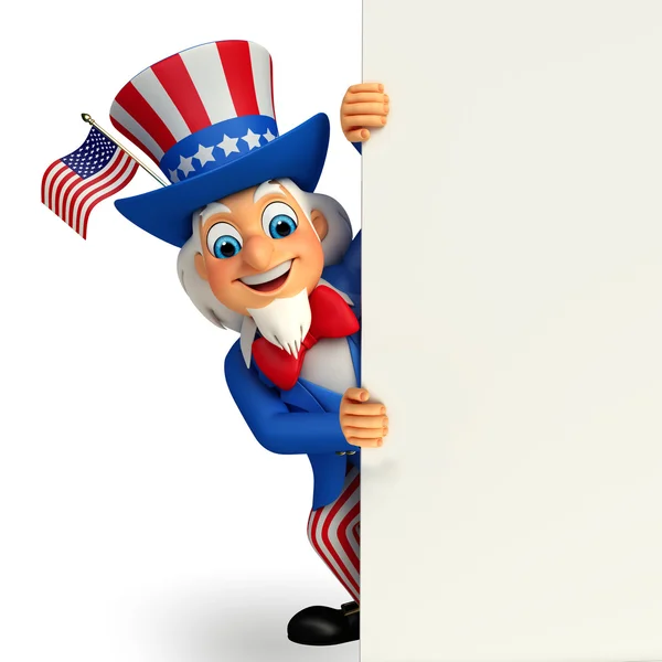 Uncle sam with sign — Stock Photo, Image