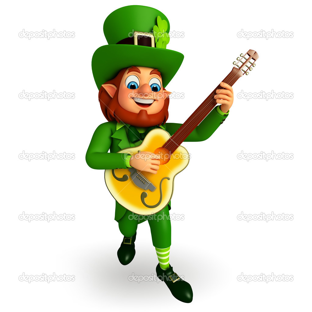 Leprechaun with guitar ⬇ Stock Photo, Image by © pixdesign123 #43004659