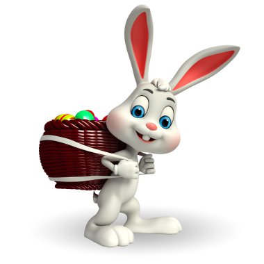 easter bunny yumurta Sepeti taşır