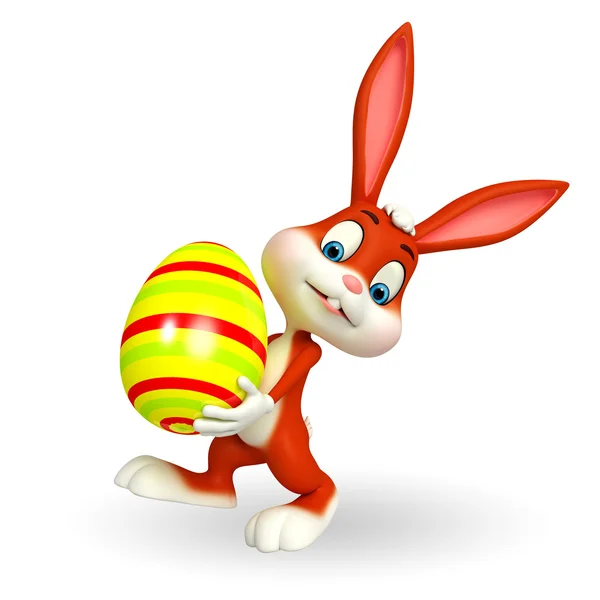 Coniglietto di Pasqua con uovo grande — Foto Stock