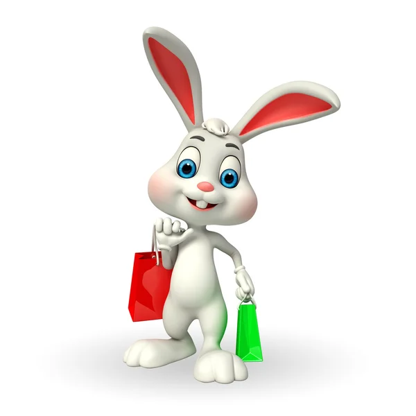 Easter Bunny with shopping bags — Stock Photo, Image