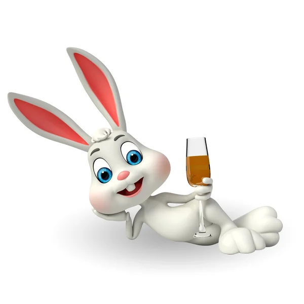 Easter Bunny with beer glass — Stock Photo, Image