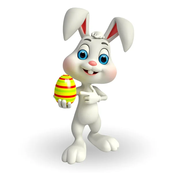 Bunny met Pasen egg — Stockfoto