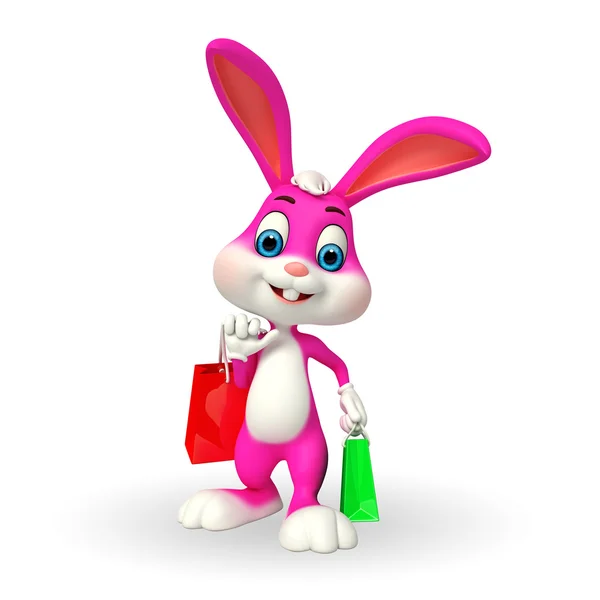 Easter Bunny with shopping bags — Stock Photo, Image