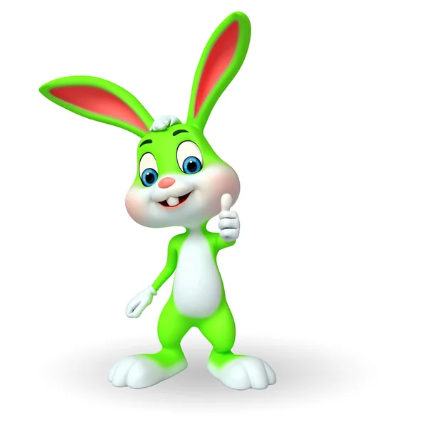 Easter bunny shows thumb up — Stock Photo, Image