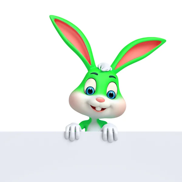 Lindo conejo de Pascua con tarjeta —  Fotos de Stock