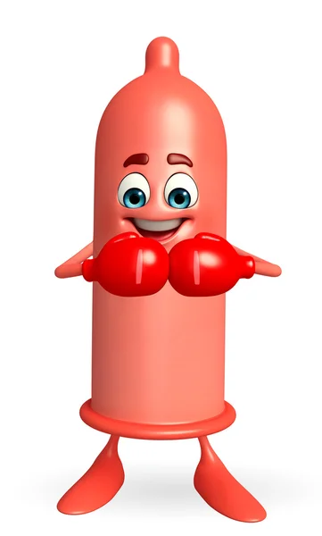 Condom with boxing gloves — Stock Photo, Image