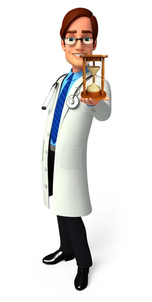 Doctor with sand clock — Stock Photo, Image
