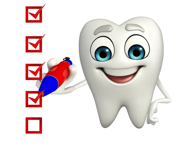 Tooth with check mark — Stock Photo, Image