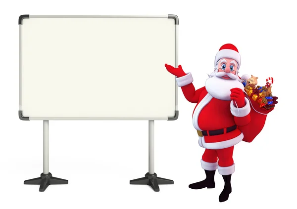 Santa Claus With display board — Stock Photo, Image