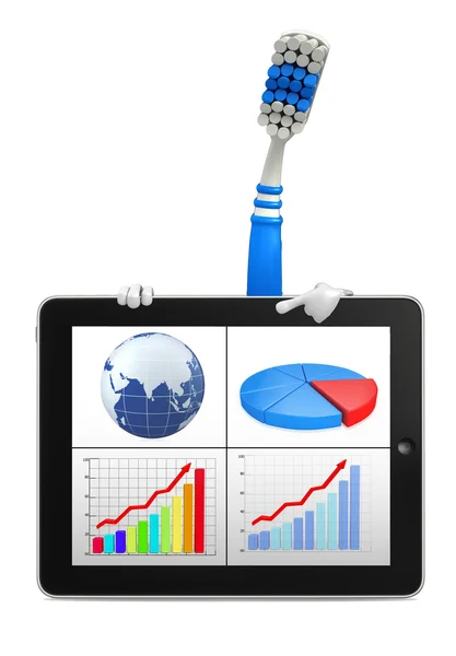 Tandborste med business diagram — Stockfoto