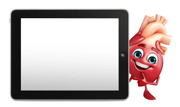 Heart character with tab — Stock Photo, Image