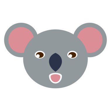 Bir koalanın çizgi film yüzü. Düz tasarım. 