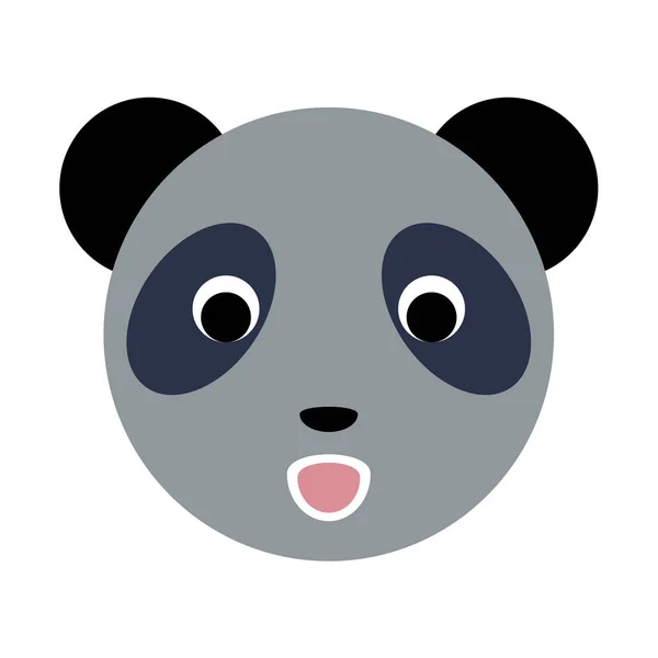 Cara Dibujos Animados Panda Diseño Plano — Vector de stock