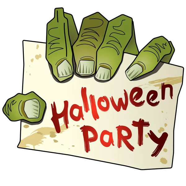Halloween party (3) hand of zombi . — Stockvector