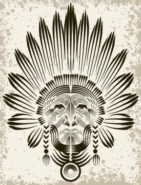 Portrait of American Indian 2. clipart