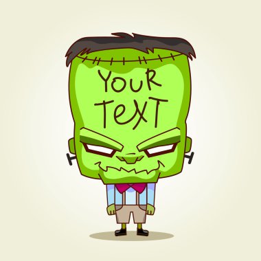 Frankenstein. Cadılar Bayramı karikatür resmi metin için.