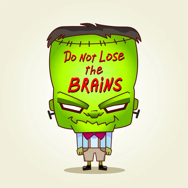 Frankenstein. No pierdas el cerebro. . — Vector de stock