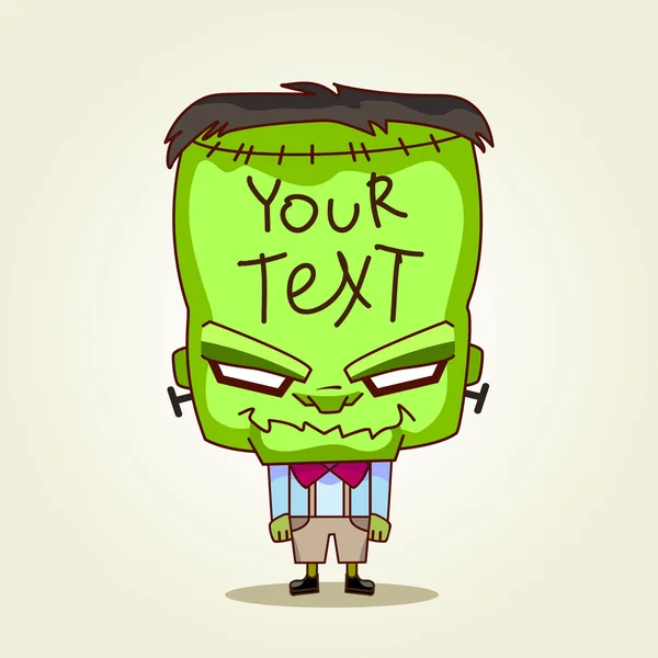 Frankenstein. Desenhos animados de Halloween ilustração para texto . —  Vetores de Stock